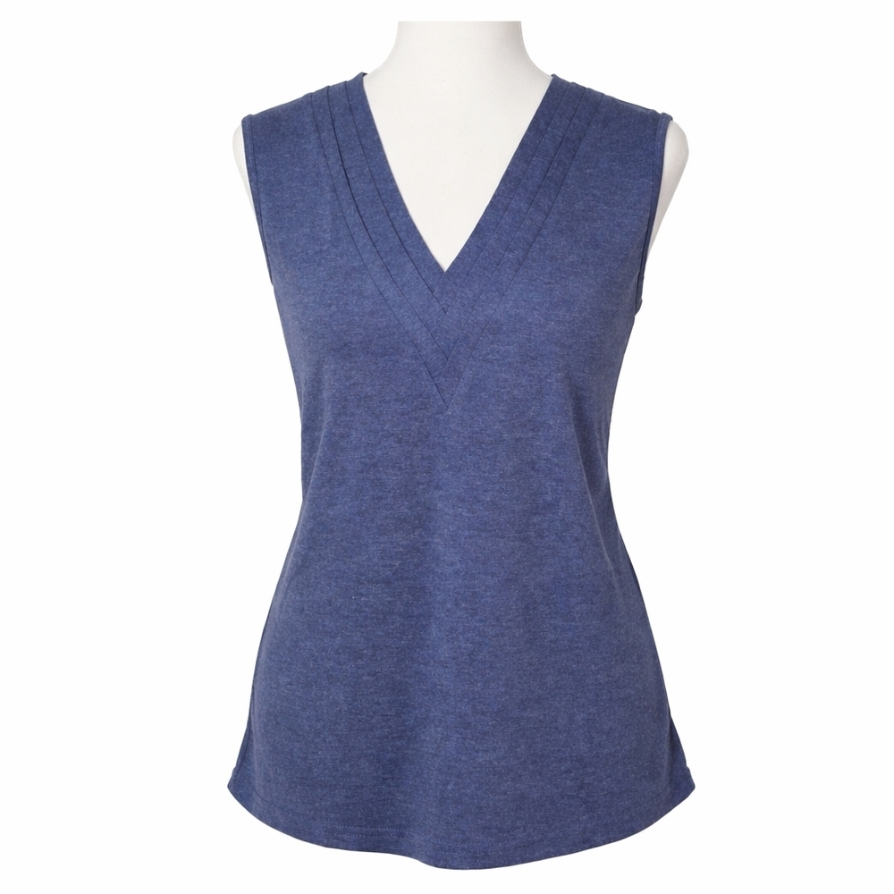 Agnes Urban Women’s Sleeveless V-Neck Top Blue Size L NWT Casual Blouse